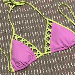 Size medium neon bikini top